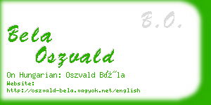 bela oszvald business card